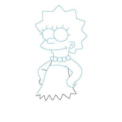 Comment-dessiner-Lisa-Simpson-9