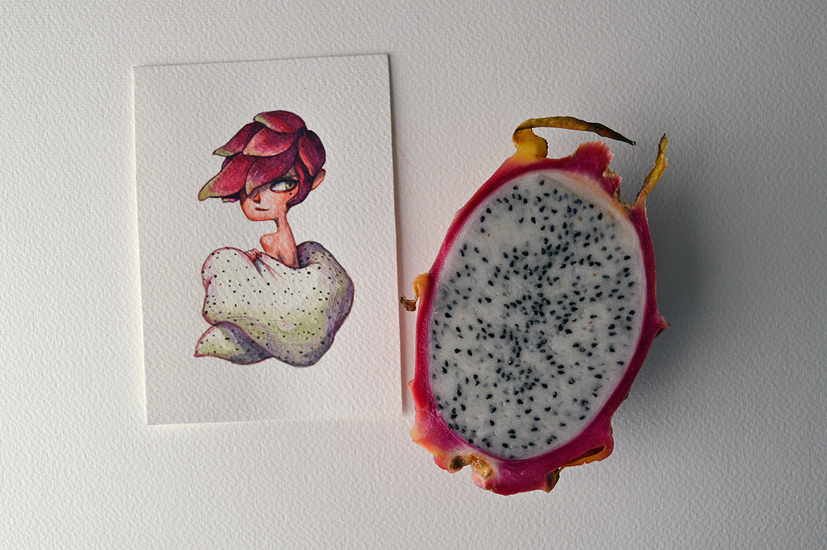 des-fruits-en-personnages-par-Marija-Tiurina-7-pitaya