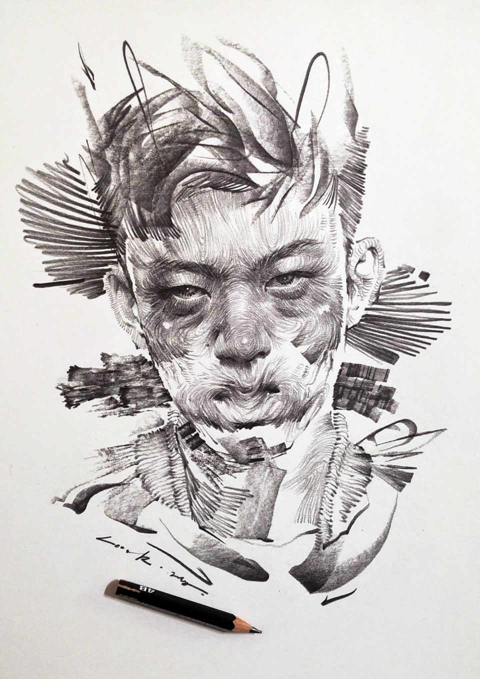 Les-portraits-tourbillonnants-au-fusain-de-Lee-K-3