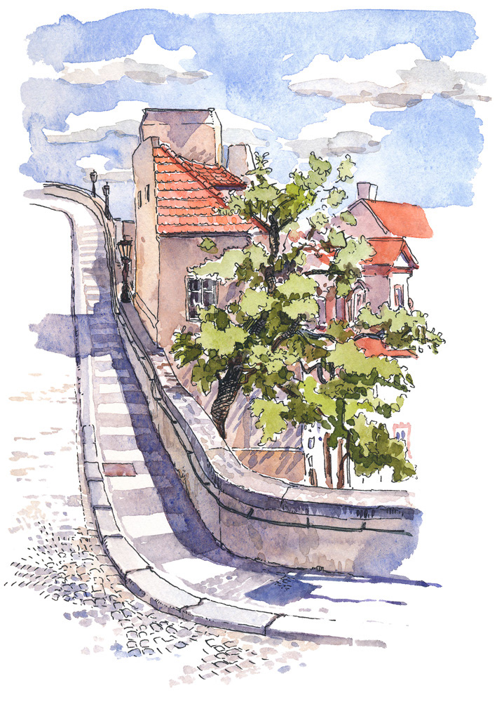 Des-aquarelles-de-Prague-par-Mateusz-Urbanowicz-6-hradu
