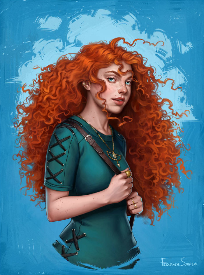 Des-personnages-Disney-comme-s-ils-vivaient-en-2018-par-Fernanda-Suarez-12-merida