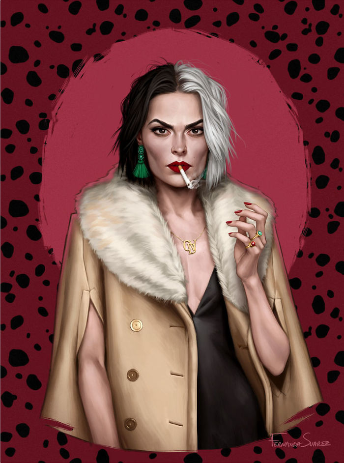 Des-personnages-Disney-comme-s-ils-vivaient-en-2018-par-Fernanda-Suarez-3-cruella