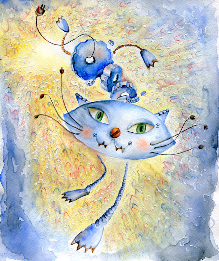 des-peintures-de-chats-dans-differents-styles-par-Veselka-Velinova-10-futuriste