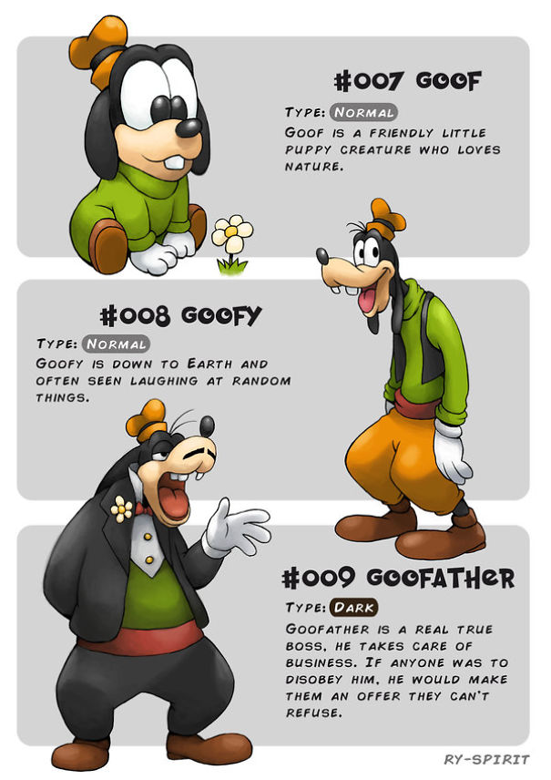 Les-evolutions-Pokemon-de-personnages-Disney-par-Ry-Spirit-17-dingo