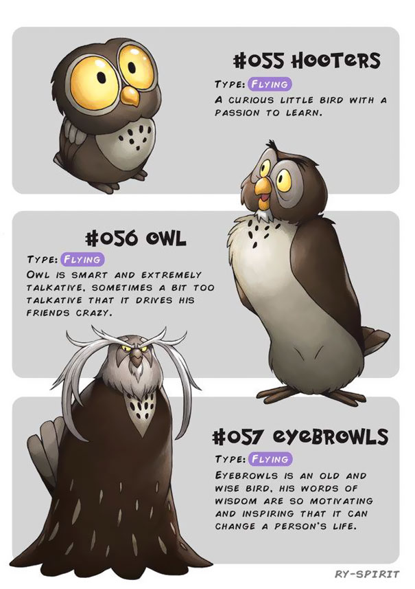 Les-evolutions-Pokemon-de-personnages-Disney-par-Ry-Spirit-3-chouette