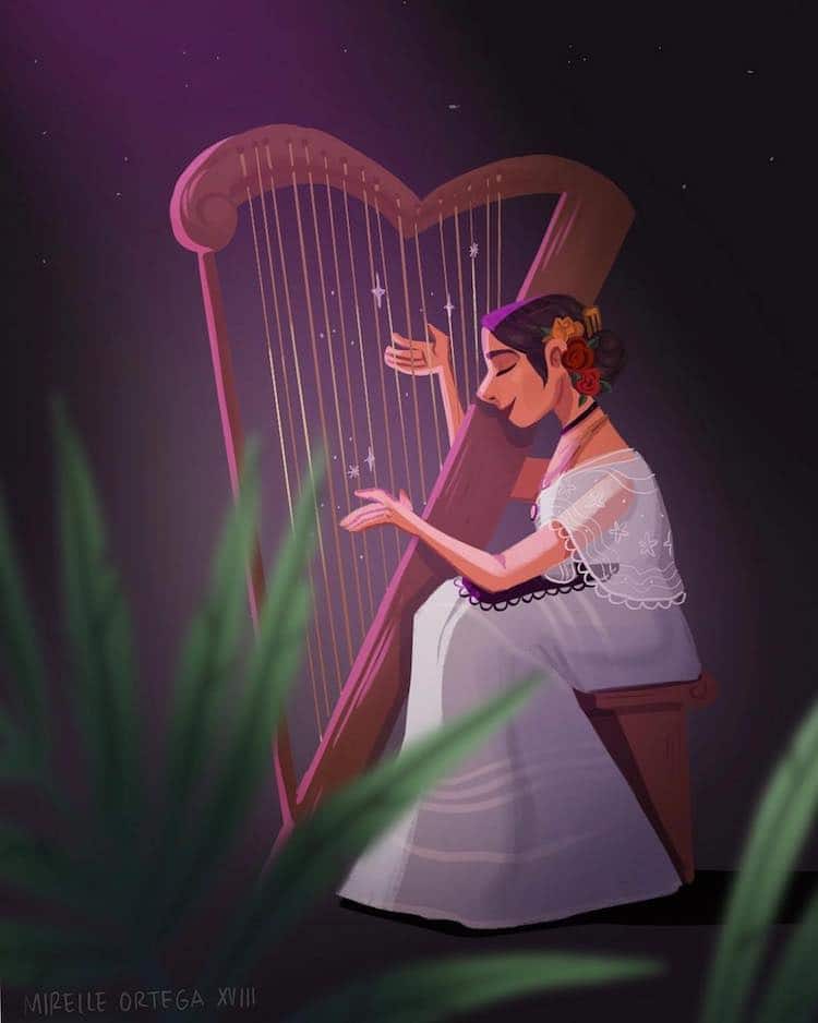 Les-illustrations-teintees-de-folklore-mexicain-de-Mirelle-Ortega-4