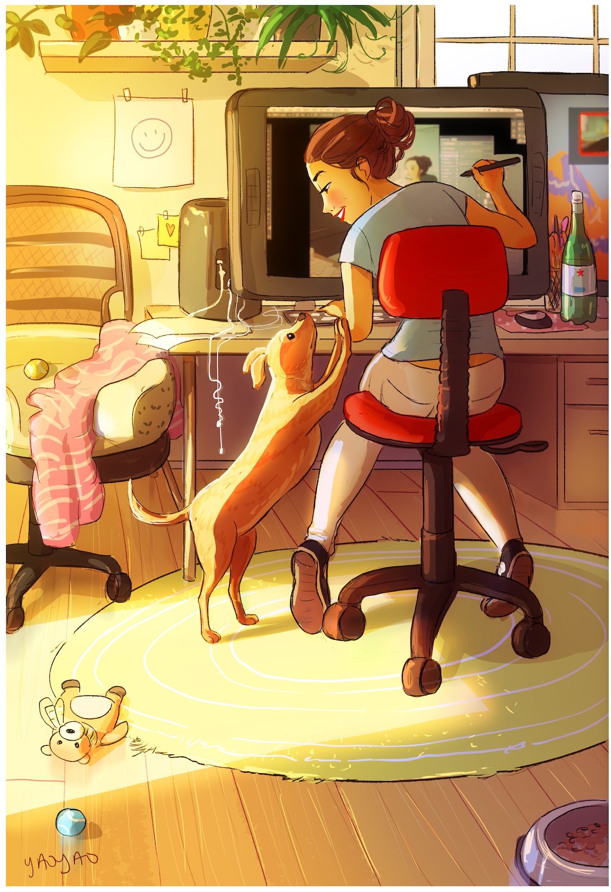 De-nouvelles-illustrations-de-la-vie-avec-son-chien-par-Yaoyao-Ma-Van-As-10