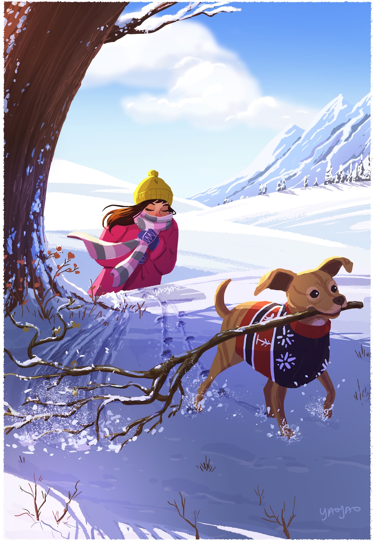 De-nouvelles-illustrations-de-la-vie-avec-son-chien-par-Yaoyao-Ma-Van-As-2