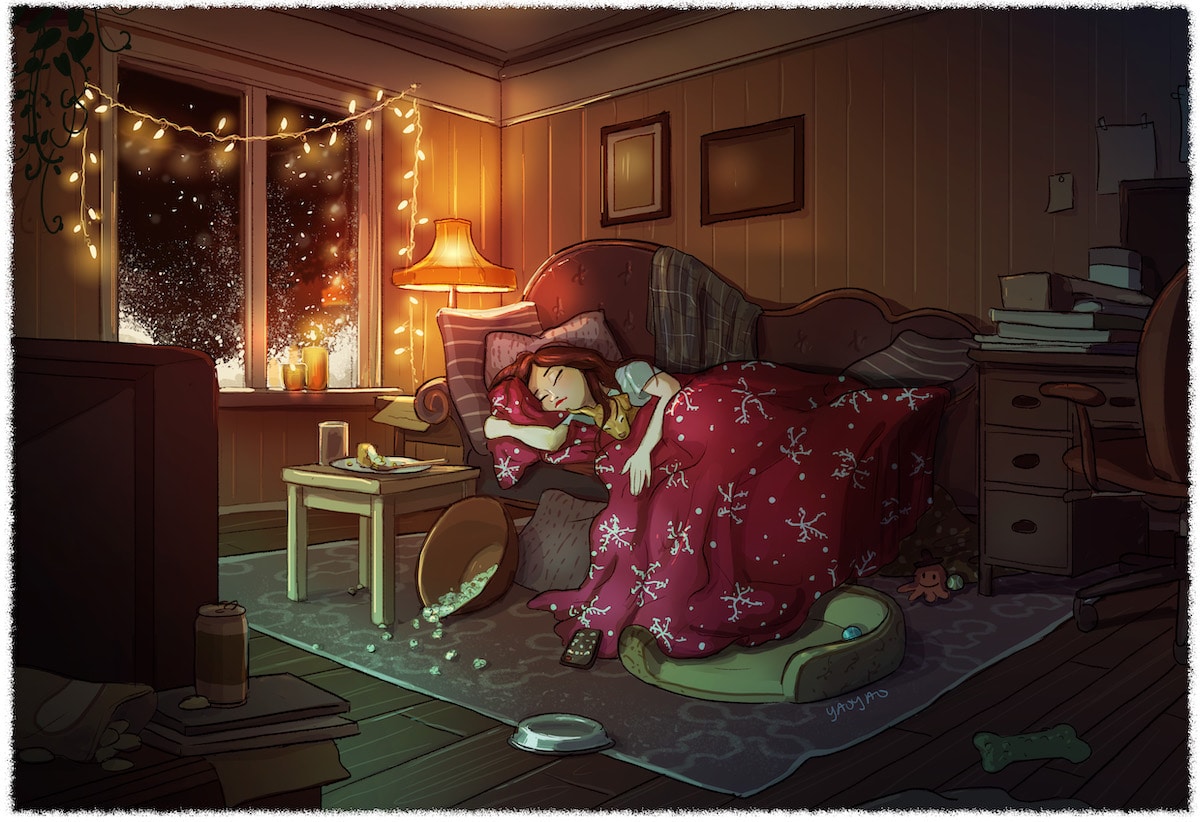 De-nouvelles-illustrations-de-la-vie-avec-son-chien-par-Yaoyao-Ma-Van-As-7