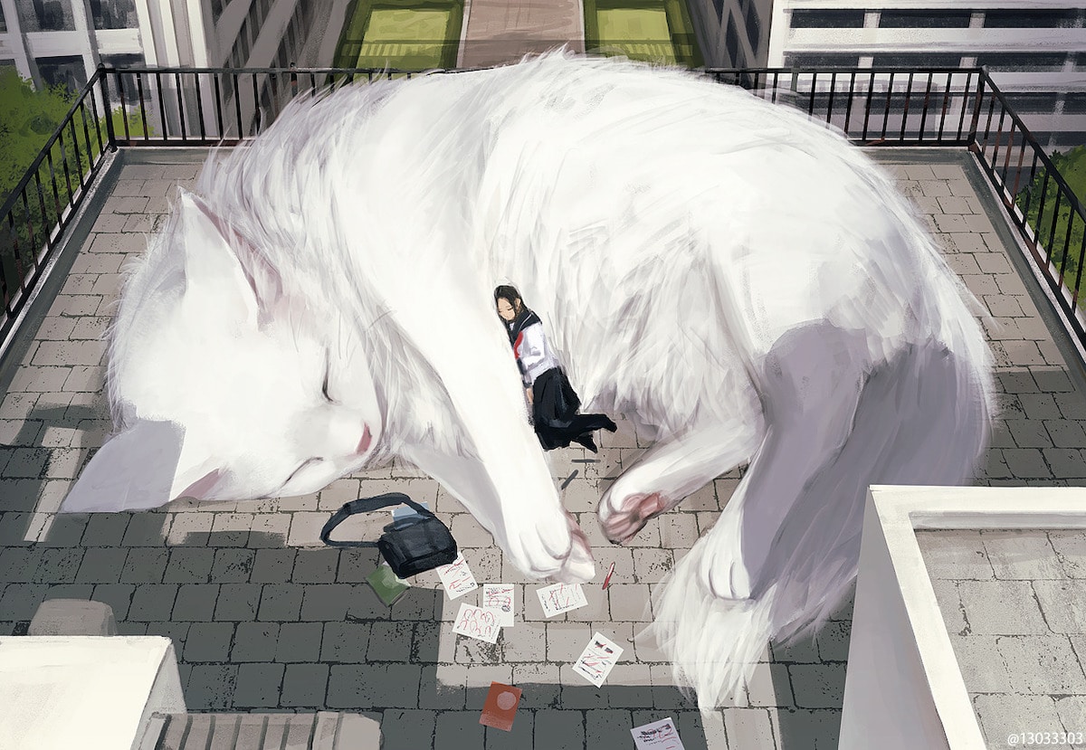 un-monde-avec-des-animaux-geants-par-Monokubo-10