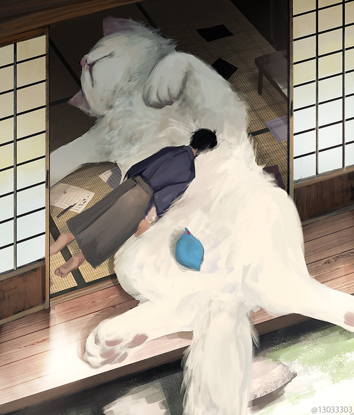 un-monde-avec-des-animaux-geants-par-Monokubo-2