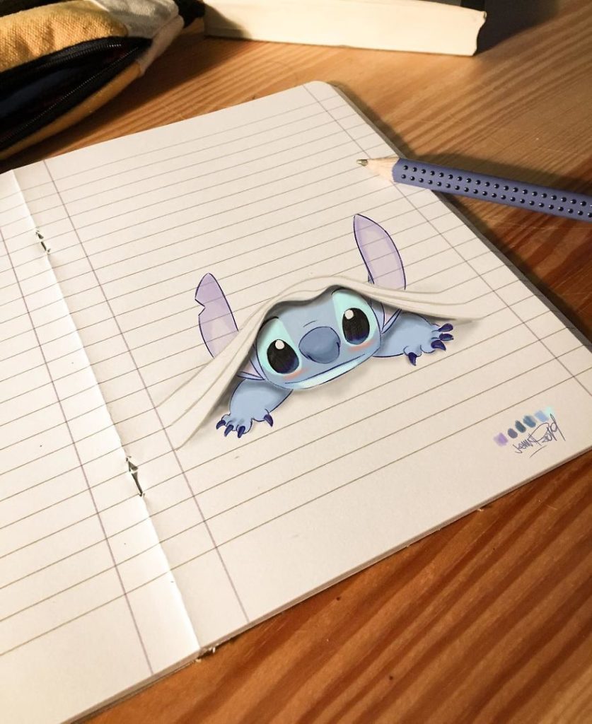 Dessin Qui Sort De La Feuille Facile