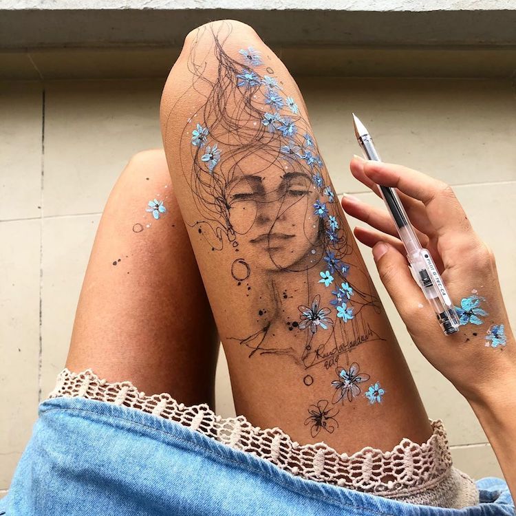 Des-dessins-sur-ses-cuisses-par-Randa-Haddadin-3