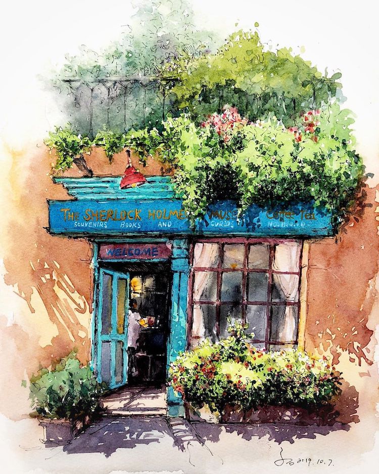 Les-aquarelles-de-vieilles-villes-de-Qian-Shi-13