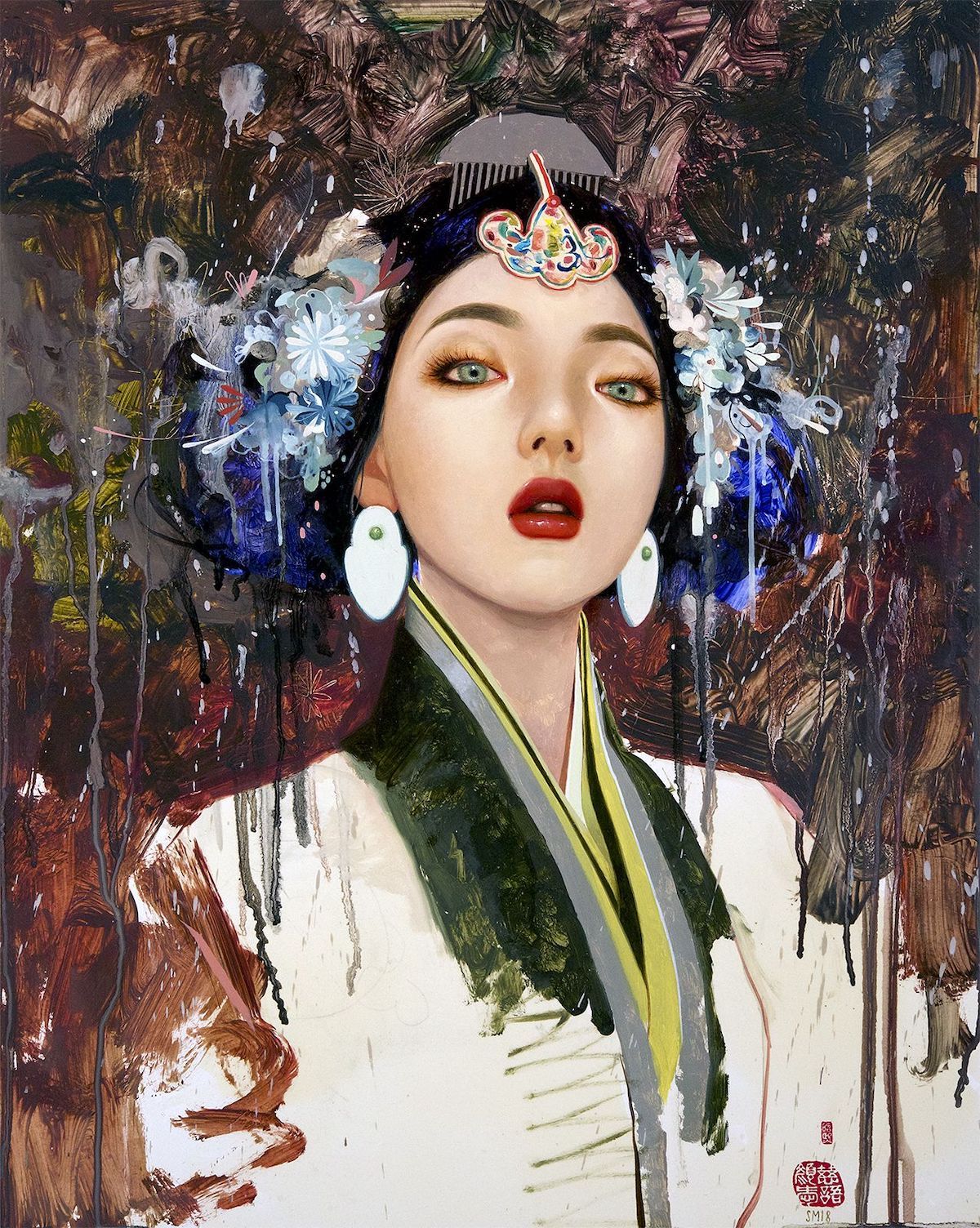 des-portraits-de-femmes-sereines-au-milieu-d-un-chaos-de-couleur-par-Soey-Milk-7