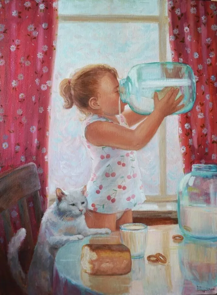 Des-peintures-teintees-de-la-vie-slave-par-Nastasya-Chudakova-russie