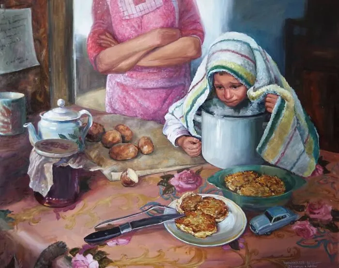 Des-peintures-teintees-de-la-vie-slave-par-Nastasya-Chudakova-russie