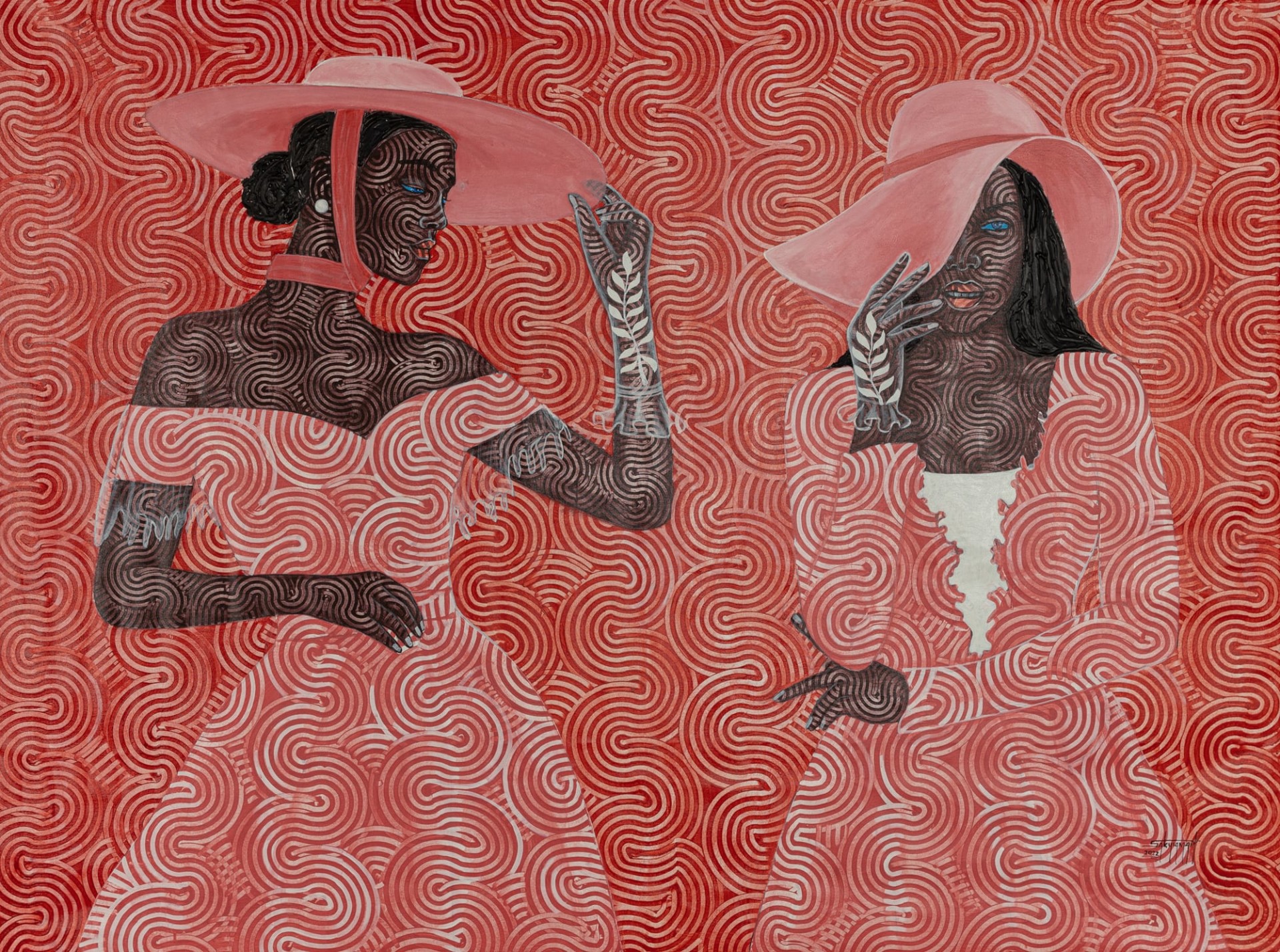 Les-peintures-aux-courbes-virevoltantes-de-Foster-Sakyiamah