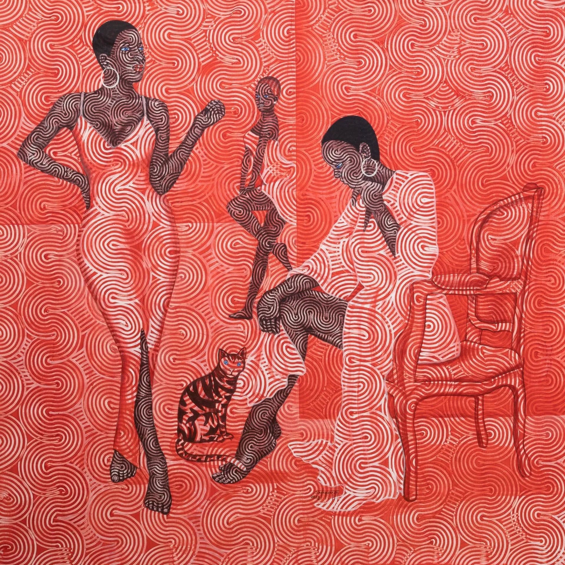 Les-peintures-aux-courbes-virevoltantes-de-Foster-Sakyiamah