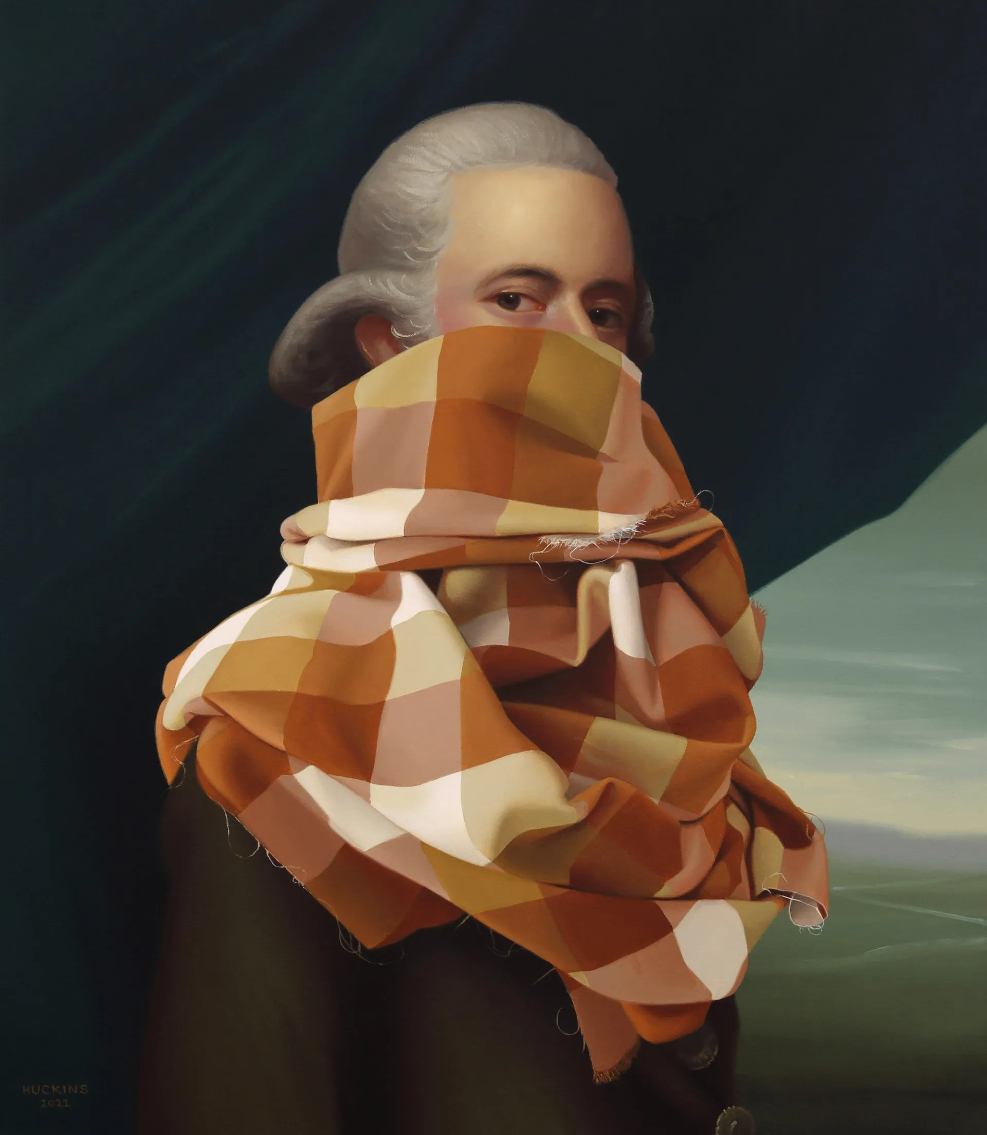 Des-portraits-classiques-masques-par-des-piles-de-vetements-shawn-huckins-4