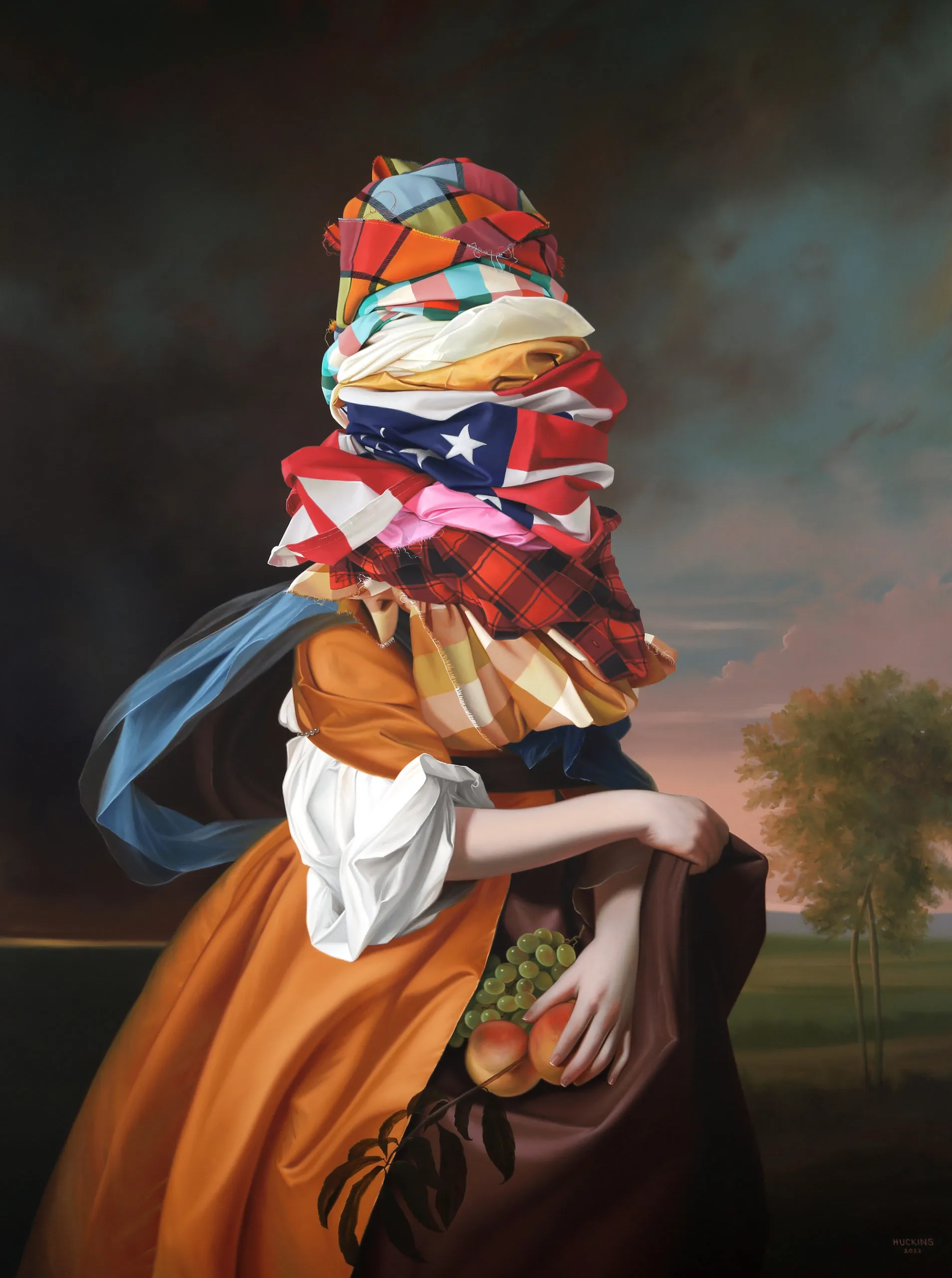 Des-portraits-classiques-masques-par-des-piles-de-vetements-shawn-huckins-8