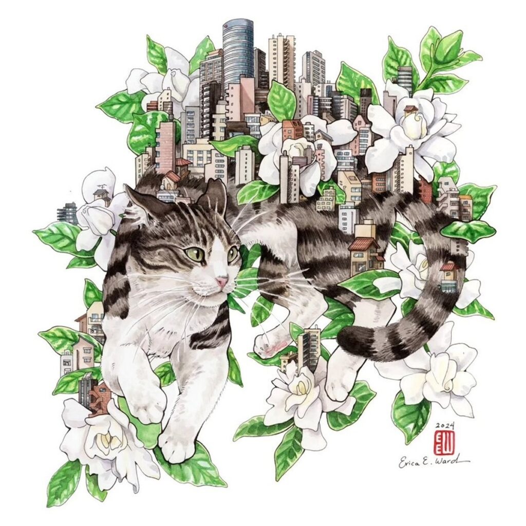 erica-ward-quand-tokyo-devient-aquarelle-et-encre-1