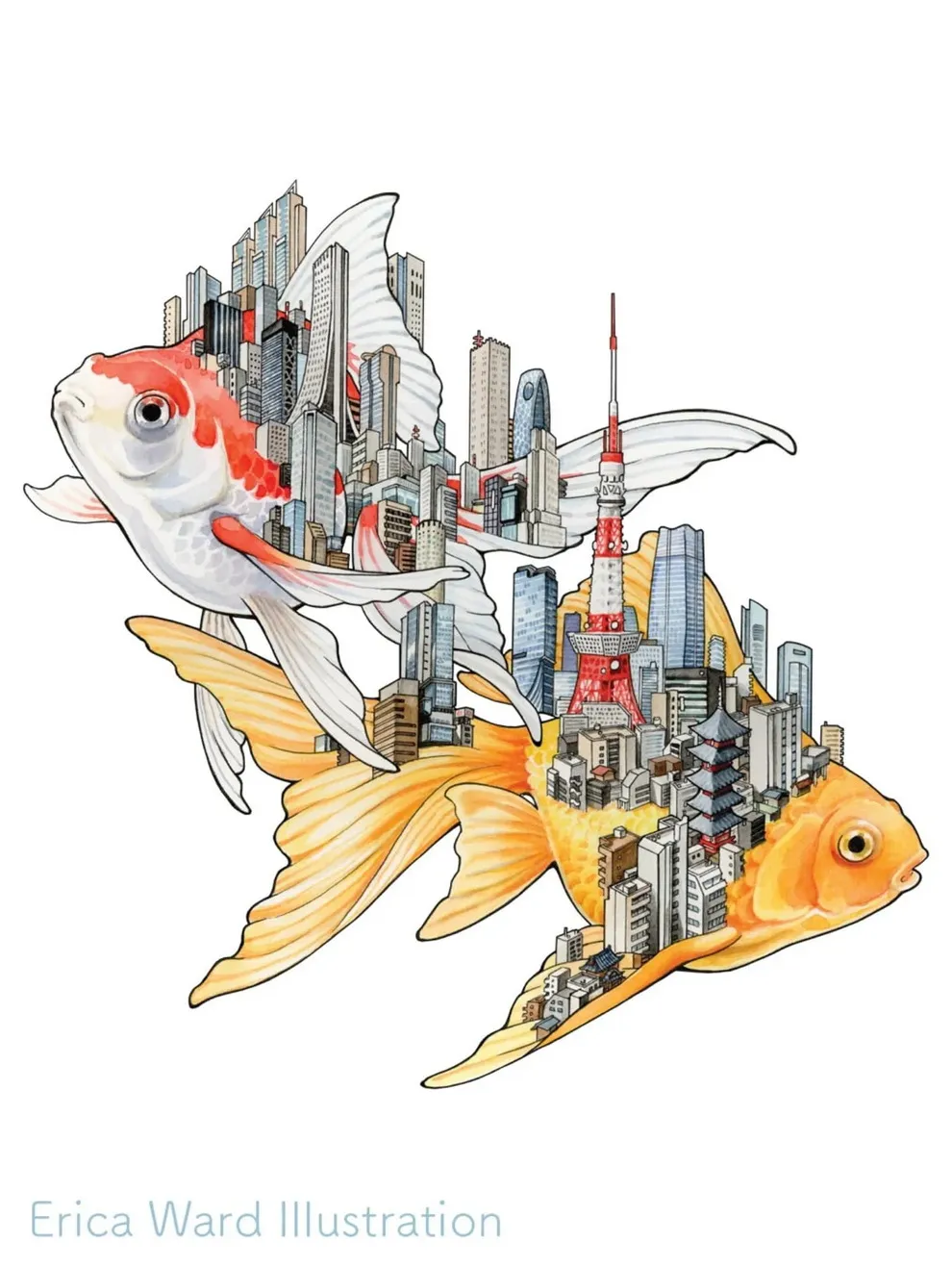 erica-ward-quand-tokyo-devient-aquarelle-et-encre-2