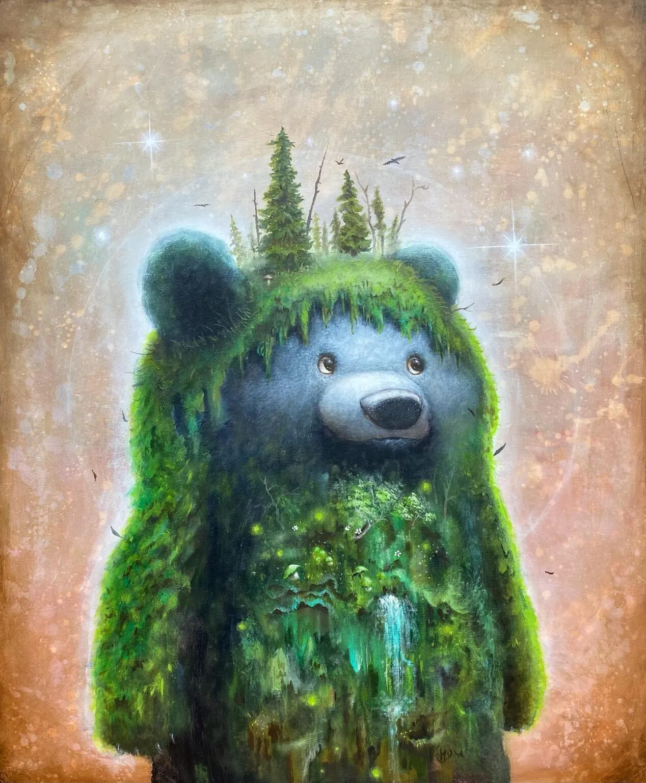 scott-mills-peintre-pop-surrealiste-qui-fait-dialoguer-animaux-plantes-et-cosmos-11