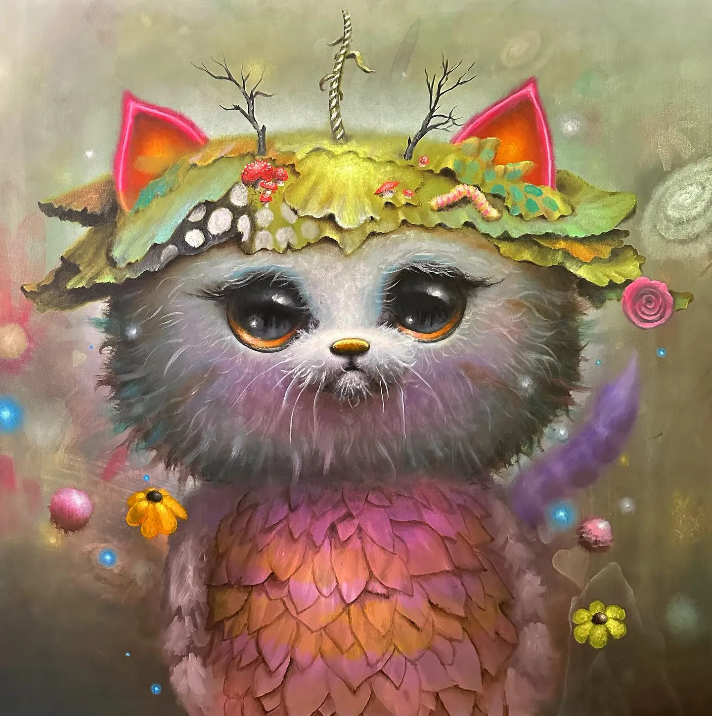 scott-mills-peintre-pop-surrealiste-qui-fait-dialoguer-animaux-plantes-et-cosmos-16