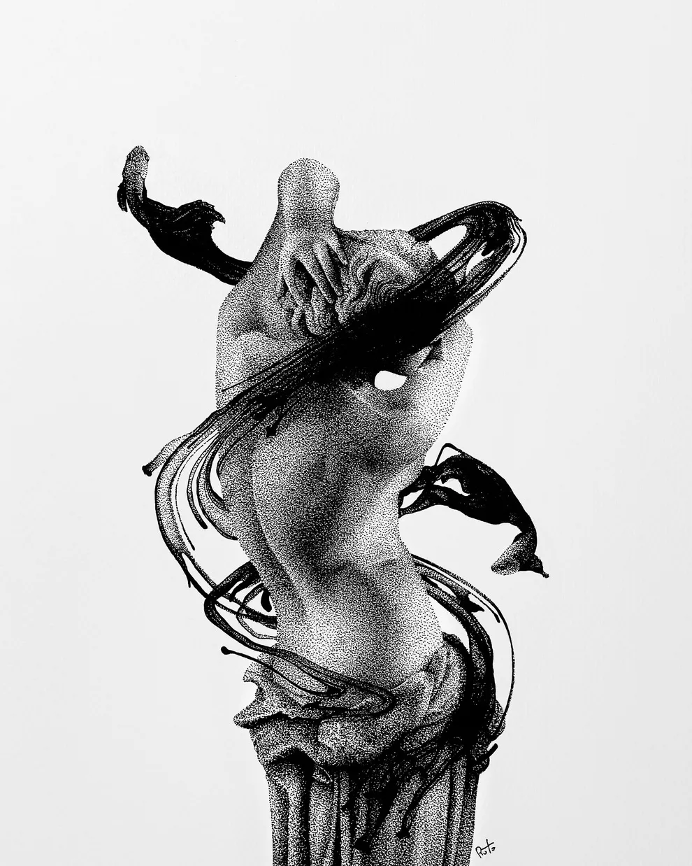 dessin dotwork rostislaw tsarenko encre noire 23