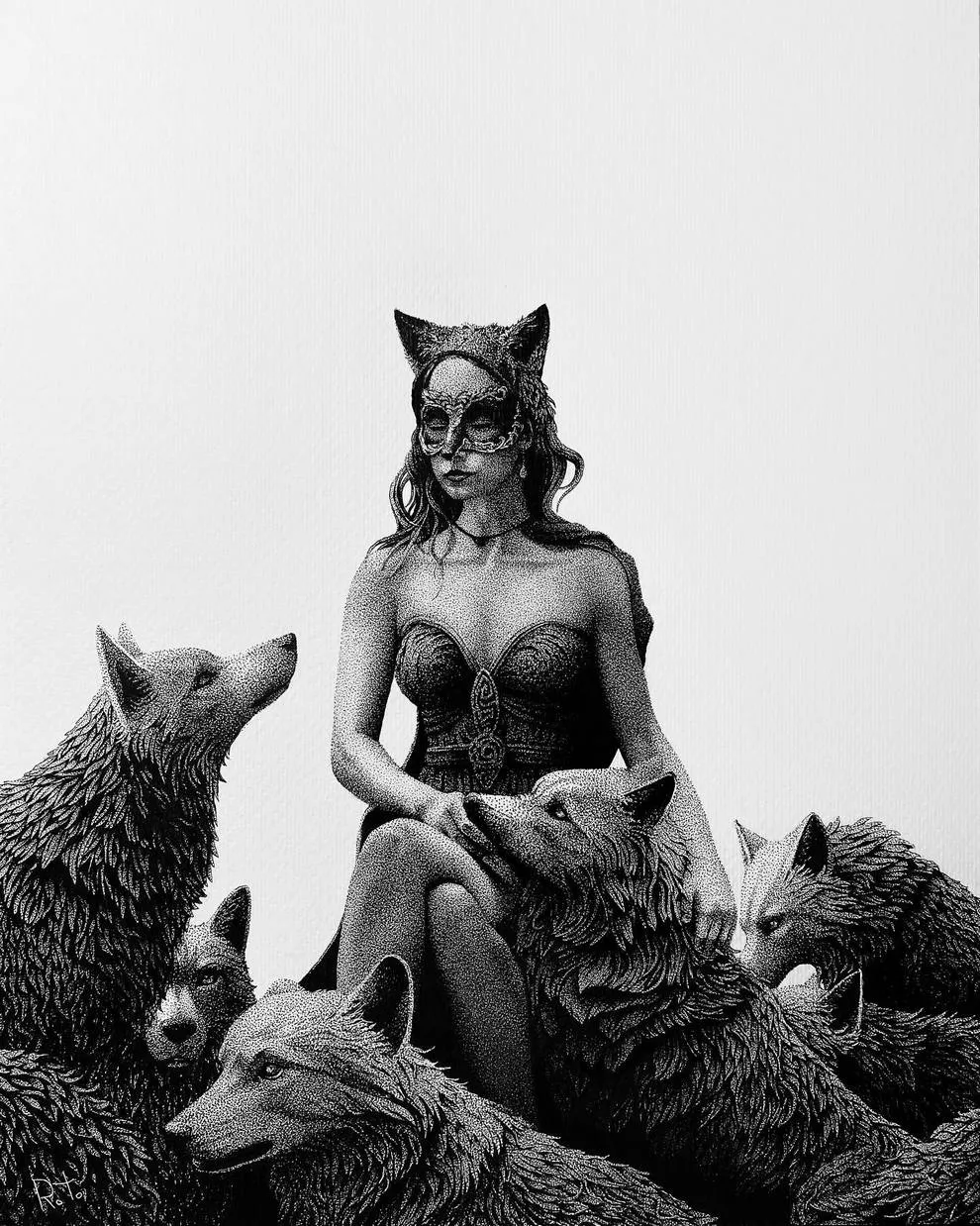 dessin dotwork rostislaw tsarenko encre noire 3