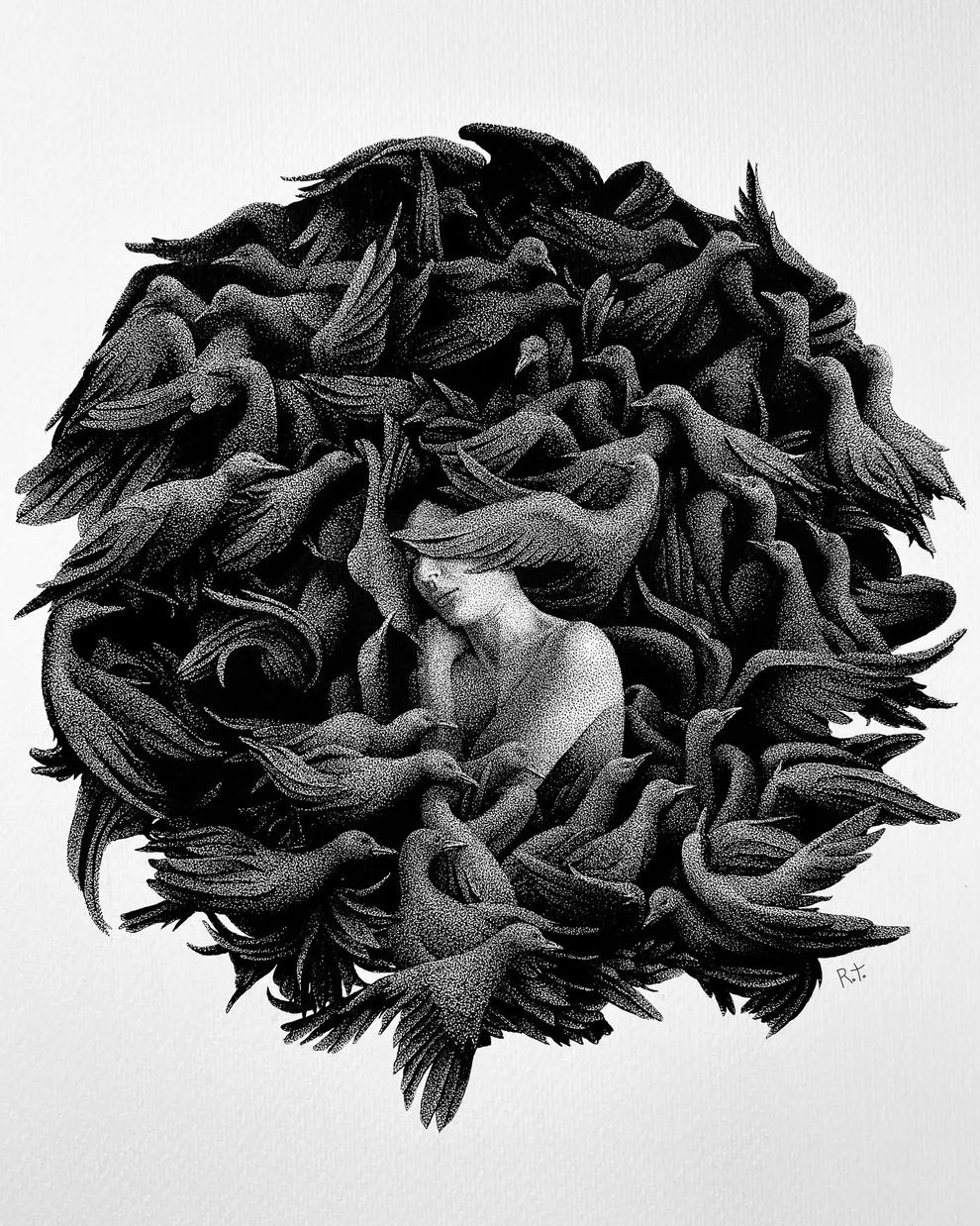 dessin dotwork rostislaw tsarenko encre noire 5