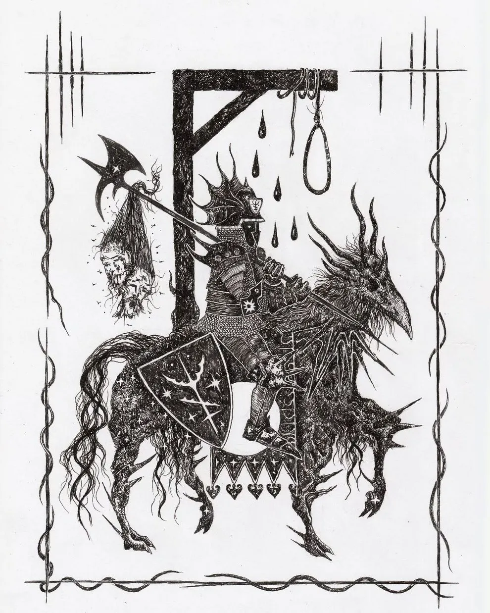 illustration medievale averjan m gravestench art reinvente le folklore europeen en gravures dencre tres tres peu rassurantes 2