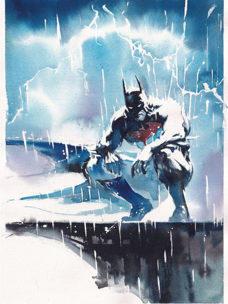 quand laquarelle japonaise convoque les super heros le yokai pop dito 1 batman